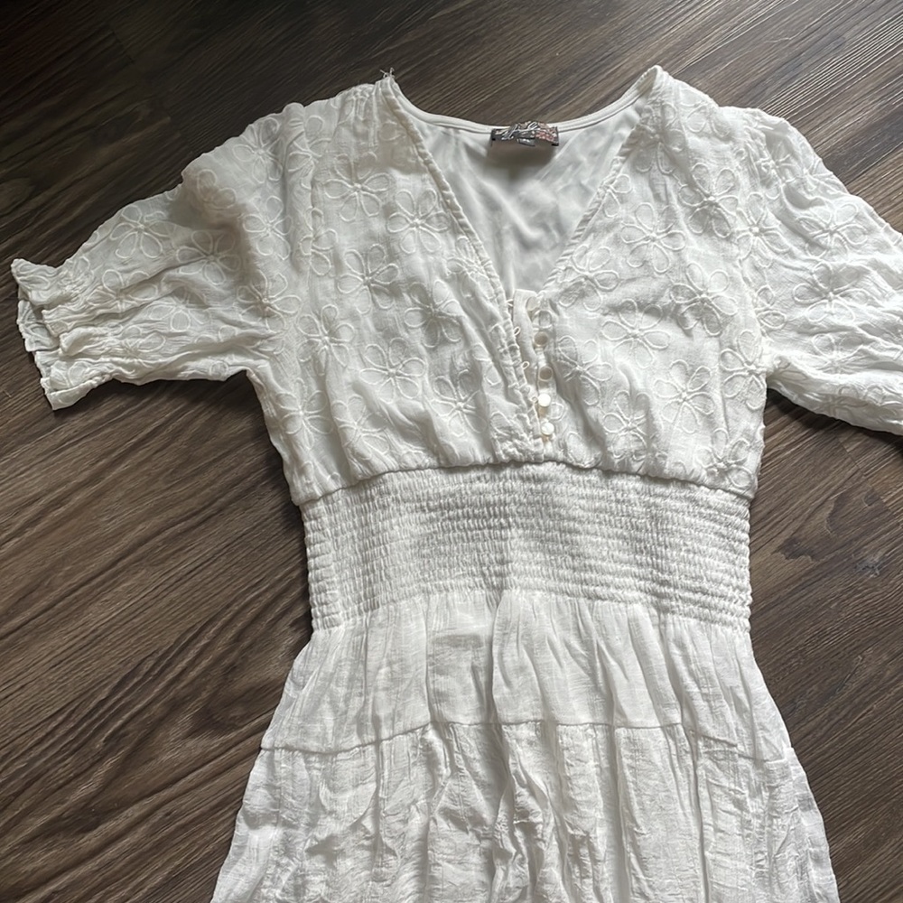 White midi dress